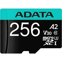 Карта пам'яті ADATA 256GB microSD class 10 UHS-I U3 V30 A2 Premier Pro SD 6.0 (AUSDX256GUI3V30SA2-RA1)