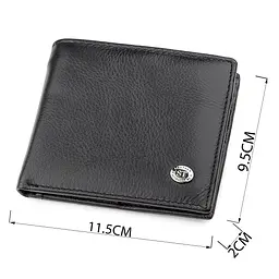 Чоловічий купюрник ST Leather 18305 (ST159) чорний шкіряний - мініатюра 7