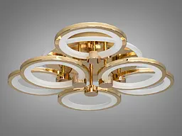 Люстра стельова LED Diasha 8022/3+3G, 90W, 3200K-6500K, золото, сучасний стиль для дому - мініатюра 4