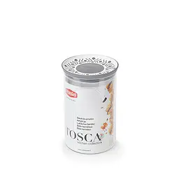 Кругла ємність для зберігання продуктів TOSСA 1,2л біло-сіра (55454)