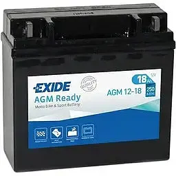 Мото акумулятор EXIDE Ready AGM 6СТ-18Ah АзЕ 12В 250А (EN) AGM12-18 - мініатюра 2