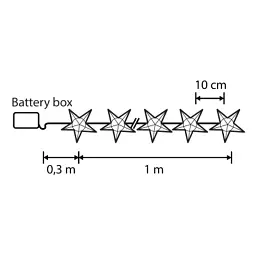 Гірлянда Luca Lighting Зірки, струна, 1,3 м, класична біла, 10 LED 2AA, таймер (8720967822904) - мініатюра 2