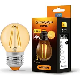 Лампочка Videx LED Filament G45FA 4W E27 2200K бронза (VL-G45FA-04272) - мініатюра 2