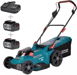 Konner & Sohnen Газонокосарка акумуляторна KS 43LM-40V 40В(20+20) акб 2x4А·рік 43см 50л 25-75мм 15.5кг