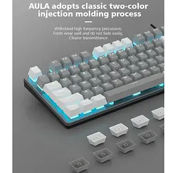 Механічна ігрова клавіатура Aula Mechanical F-3287 White-Grey Keycap KRGD Blue - мініатюра 4