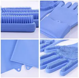 Силіконові рукавички Better Glove універсальні з ворсинками-щітками - мініатюра 4