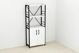 Етажерка 3/60 Ferrum-decor Серії Конект із тумбою 144x60x28 Чорний ДСП Білий (FRD-104442) - мініатюра 2