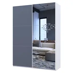 Шафа-купе Doros G-Caiser Білий Графіт 1 ДСП / 1 дзеркало 180х60х240 (42005092) - мініатюра 6