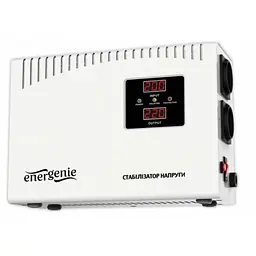Стабілізатор напруги EnerGenie EG-AVR-DW2000-01 2000VA, 2 розетки (Schuko), 4.62 кг, LCD дисплей 1200 Вт (EG-AVR-DW2000-01)