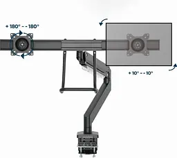 Настільне кріплення для моніторів Gembird MA-DA2-04 17-32` Black [107981] - мініатюра 12