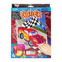 Розмальовка глітерними блискітками за номерами Danko Toys Тачки міні