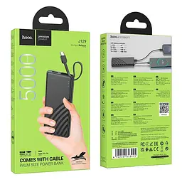 Універсальна мобільна батарея HOCO Nature power bank with cable J129 (Type-C) 5000mAh |1Type-C/1USB, 2A| - мініатюра 2