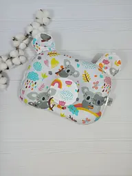 Дитяча ортопедична подушка 24×32 для новонароджених a.l.babybox Коала на веселці Молочний