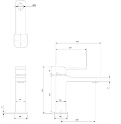 Змішувач для раковини Omnires Slide graphite (SL7710GR) - мініатюра 4