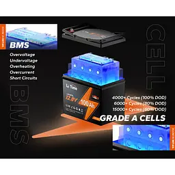 Акумулятор Li Time LiFePO4 12V [12.8V/100Ah/1280Wh] Group 24 [123756] - мініатюра 4