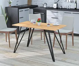 Обідній стіл Ліма 120-65 Прямі кути Loft Design (Дуб Крафт золотий)