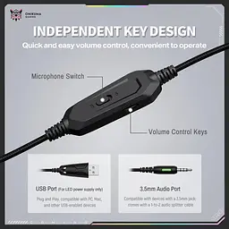 Навушники Onikuma ігрова гарнітура X-91 Max з мікрофоном та RGB підсвіткою геймерські провідні для ПК ноутбуків PS4 PS5 Білий - мініатюра 7