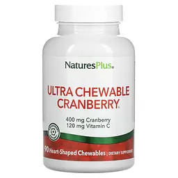 Журавлина з вітаміном C, Cranberry With Vitamin C, журавлина та полуниця, 90 жувальних таб Nature's Plus vit0001814