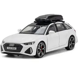 Колекційна металева модель автомобіля АвтоЕксперт Audi RS6 з додатковим багажником на дах, інерцією, світлом та звуком 1:32 - мініатюра 4