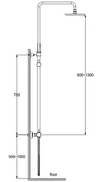Душова система Kohlman Axel Chrom QW276A, Хром - мініатюра 2