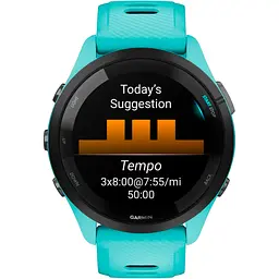 Смарт-годинник Garmin Forerunner 265 Black Bezel with Aqua Case and Aqua/Black Silicone Band (010-02810-02) [89365] - мініатюра 4
