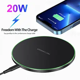 Бездротова зарядка FDGAO 20W для iPhone, Samsung, AirPods, ультратонка Qi-панель - мініатюра 5