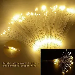 Гірлянда штора Fire Work 450 led, 5 гілок, бахрома, світлодіодна - мініатюра 3