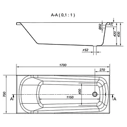 Ванна акрилова Cersanit Nao 170x70 - мініатюра 3
