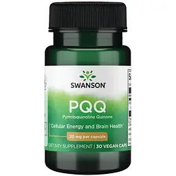 Піролохінолін хінон Swanson PQQ Pyrroloquinoline Quinone 20 мг 30 веганських капсул