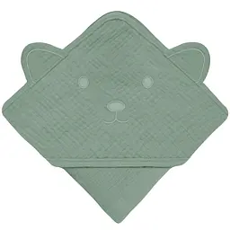 Рушник з капюшоном Lionelo Muslin Hooded Towel Green Forest 80х80 см - мініатюра 2