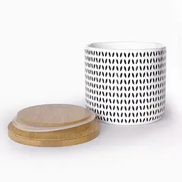 Ємність для зберігання МВМ My Home 450 мл (KP-122 S WHITE/WOOD) - мініатюра 2