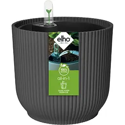 Горщик Elho Vibes Fold Round з автополивом 25 см антрацит (555740) - мініатюра 2