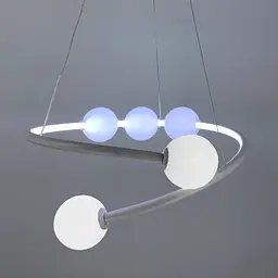 Дизайнерська біла LED люстра з акриловими кульками | Line F | Арт. 901-600 WT LED+G9*2 - мініатюра 9