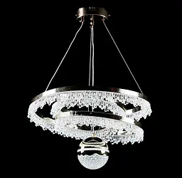 Люстра стельова LED Splendid Ray L152/2, 2 лампи, золота та біла, регульована висота 50-120 см - мініатюра 2