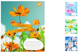 
Зошити учнівські 18 аркушів лінія. 1В Summer flowers, 25 шт. в упаковці