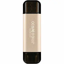 USB флеш накопичувач Transcend 128GB JetFlash 930 Gold-Black USB 3.2/Type-C (TS128GJF930C) - мініатюра 2