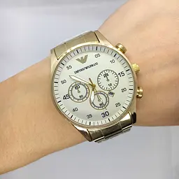 Наручний годинник чоловічий No Brand Emporio Armani Золотистий (IBW680Y) - мініатюра 5