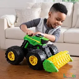 Іграшковий комбайн John Deere Kids Monster Treads з молотаркою і великими колесами (47329) - мініатюра 7