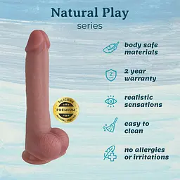 Фалоімітатор - Erospace Natural Play Silicone Dildo D3, 24 см - мініатюра 3
