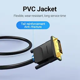 Кабель DVI M (24+1) - VGA M, 1.5 м, чорний Vention - мініатюра 10