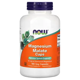 NOW Магній Малат, Magnesium Malate - 180 капсул