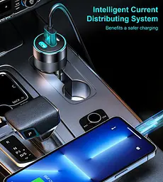 Автомобільний зарядний пристрій Choetech С0054 2xUSB-C+USB-A, 130 Вт, 5A, QC3.0/PD/PPS - мініатюра 7