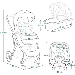 Коляска Lionelo Amber Plus 3 в 1 Beige Sand (LO-AMBER PLUS 3IN1 BEIGE SAND) - мініатюра 7