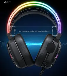 Навушники Onikuma геймерські з мікрофоном для ПК PS4 PS5 Xbox ігрова провідна гарнітура з RGB підсвіткою та шумоподавленням - мініатюра 10