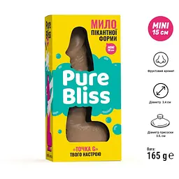 Крафтове мило-член із присоскою Pure Bliss Mini Brown - мініатюра 6