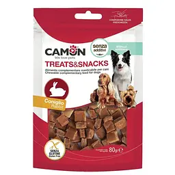 Квадратики з кролика Camon (80г), ласощі для дорослих собак