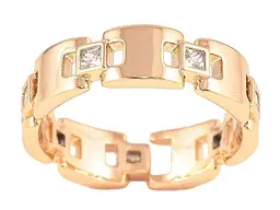 Каблучка XUPING Позолота 18K "Браслетні ланки з цирконієм" (257292) р.17-18