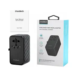 Зарядний пристрій Choetech 4xUSB 100W PD (2хUSB-C+2хUSB-A) сharger diamond model black (PD6028-BK) - мініатюра 3