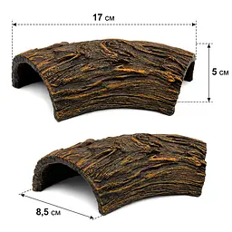 Декорація Hobby Root Wood Cave 1 17x8,5x5 см для акваріума і тераріуму (41790) - мініатюра 2