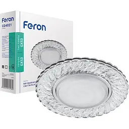 Світильник точковий Feron CD4021  GX53 прозорий з led підсвічуванням (29474)